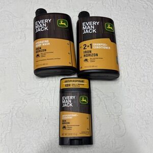 Every Man Jack John Deere Shampoo/Conditioner Body Wash Deodorant Iron Horizon